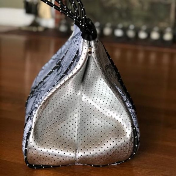 NEOPRENE GRAY PYTHON PRINT TOTE - Picture 2 of 3